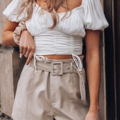 Southern Alternative Crop Tops Flirt With You Blouse (Ivory)