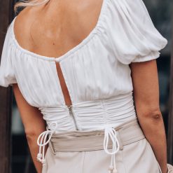 Southern Alternative Crop Tops Flirt With You Blouse (Ivory) 5 Southern Alternative Crop Tops Flirt With You Blouse (Ivory)