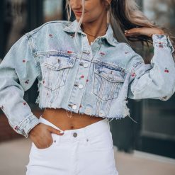Southern Alternative Cherry Pie Denim Jacket Jackets