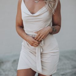 Southern Alternative Clothing Medallion Knit Mini Dress (Taupe)