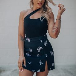 Southern Alternative Clothing Josie One Shoulder Bodysuit (Black) 2 Southern Alternative Clothing Josie One Shoulder Bodysuit (Black)