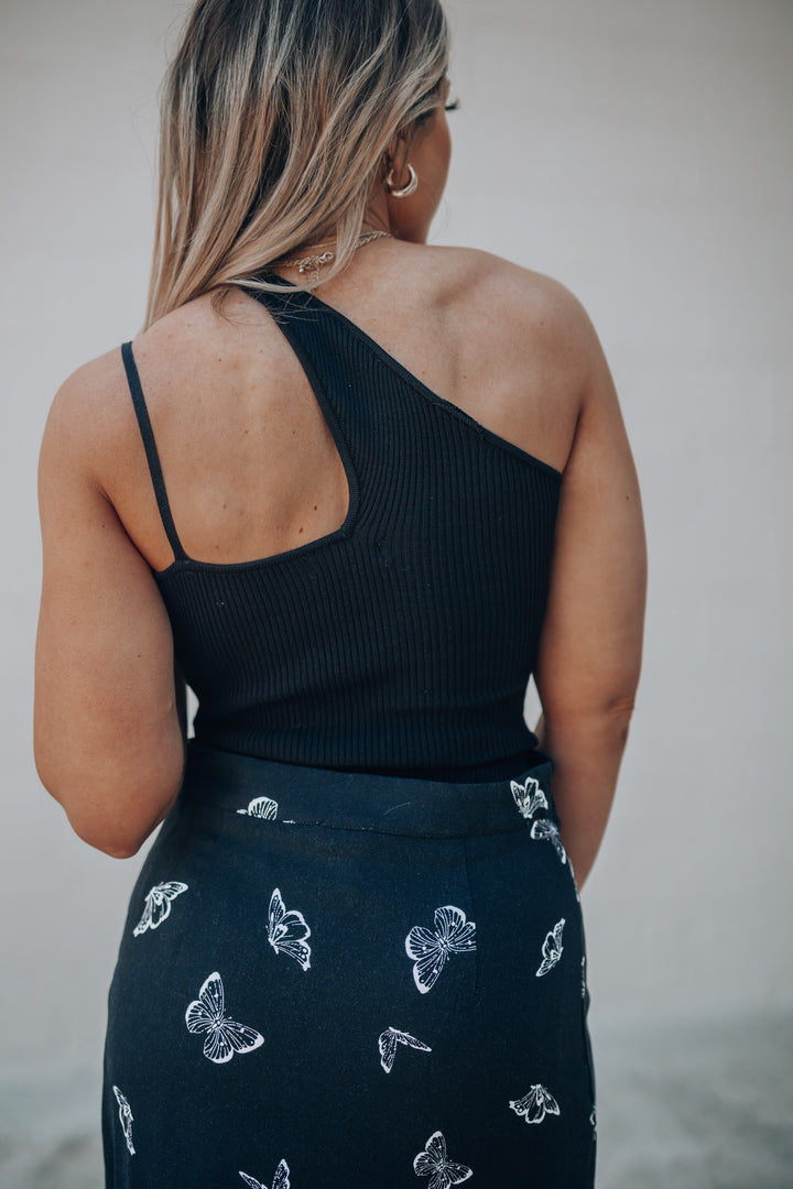 Southern Alternative Clothing Josie One Shoulder Bodysuit (Black) Southern Alternative Clothing Josie One Shoulder Bodysuit (Black)