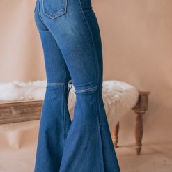 Southern Alternative Soho Distressed Flare Jeans(Medium Stone) 4 Southern Alternative Soho Distressed Flare Jeans(Medium Stone)