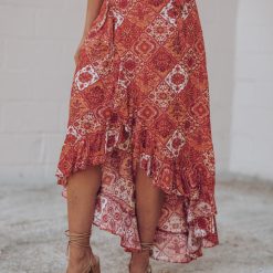 Southern Alternative Clothing Desert Floral Wrap Midi Skirt