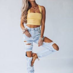 Southern Alternative 90's Babe Denim Joggers (Light Wash) Clothing