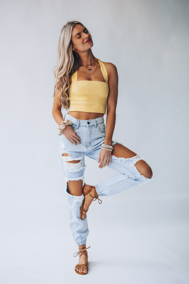 Southern Alternative 90's Babe Denim Joggers (Light Wash) Clothing Southern Alternative 90's Babe Denim Joggers (Light Wash) Clothing