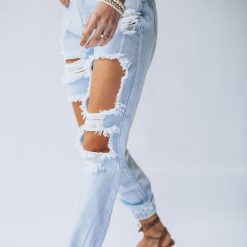 Southern Alternative 90's Babe Denim Joggers (Light Wash) Clothing 4 Southern Alternative 90's Babe Denim Joggers (Light Wash) Clothing