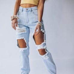 Southern Alternative 90's Babe Denim Joggers (Light Wash) Clothing 6 Southern Alternative 90's Babe Denim Joggers (Light Wash) Clothing