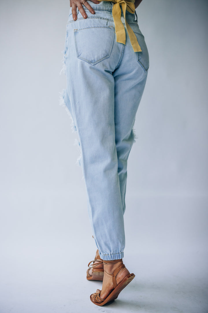 Southern Alternative 90's Babe Denim Joggers (Light Wash) Clothing Southern Alternative 90's Babe Denim Joggers (Light Wash) Clothing