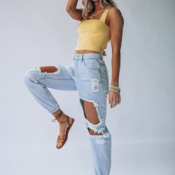 Southern Alternative 90's Babe Denim Joggers (Light Wash) Clothing 11 Southern Alternative 90's Babe Denim Joggers (Light Wash) Clothing