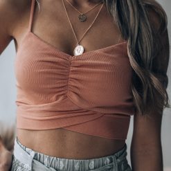 Southern Alternative Mid Day Crop Top (Peach) Blouses + Tops 2 Southern Alternative Mid Day Crop Top (Peach) Blouses + Tops