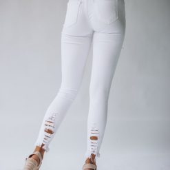 Southern Alternative Mile High Distressed Skinny Jeans (White) Denim