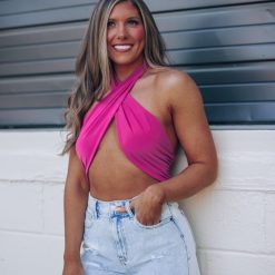 Southern Alternative Clothing Kona Halter Bodysuit (Hot Pink)