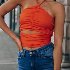 Southern Alternative Bahama Wrap Crop Top (Tangerine)
