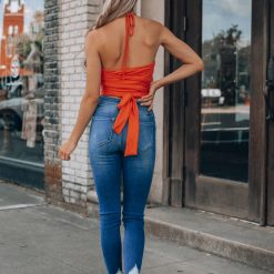 Southern Alternative Bahama Wrap Crop Top (Tangerine)