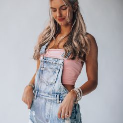 Southern Alternative Palmetto Overall Shorts Denim