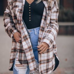 Southern Alternative Mountain Nights Plaid Shacket (Brown) 2 Southern Alternative Mountain Nights Plaid Shacket (Brown)