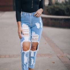 Southern Alternative Cool Horizons Ribbed Bodysuit (Black)