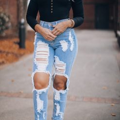 Southern Alternative Cool Horizons Ribbed Bodysuit (Black)