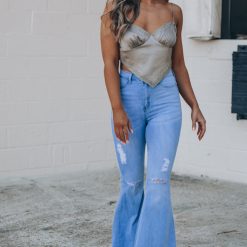 Southern Alternative Wild Thing Satin Crop Top