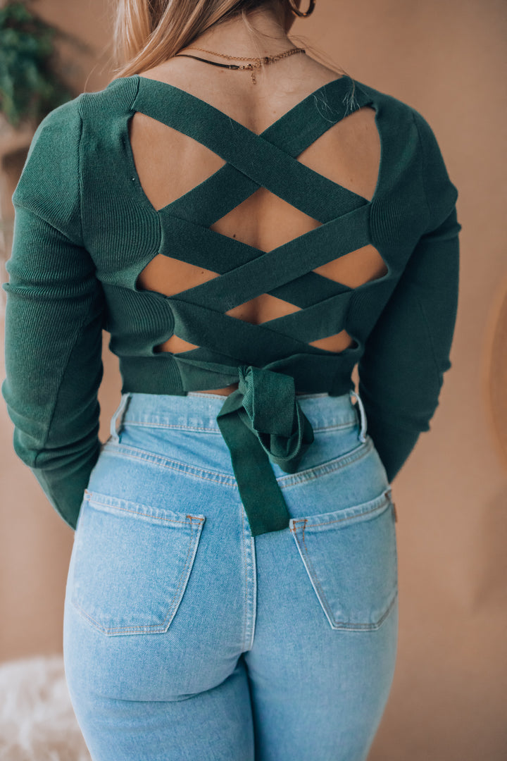 Southern Alternative Headling Knit Long Sleeve Top (Hunter Green) Clothing Southern Alternative Headling Knit Long Sleeve Top (Hunter Green) Clothing