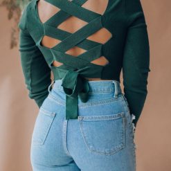 Southern Alternative Headling Knit Long Sleeve Top (Hunter Green) Clothing