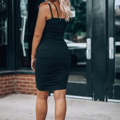 Southern Alternative Clothing Racing Heart Ruched Mini Dress (Black)