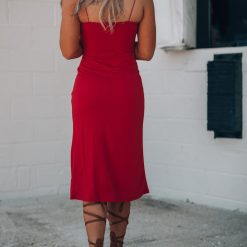 Southern Alternative Heaven Sent Midi Dress (Red) Clothing