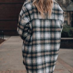Southern Alternative Anabella Plaid Shacket (Taupe) Clothing