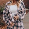 Southern Alternative Bad To The Bone Plaid Shacket (Pink) Clothing