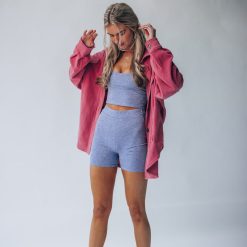 Southern Alternative Vanessa Fleece Button Up Jacket (Berry)