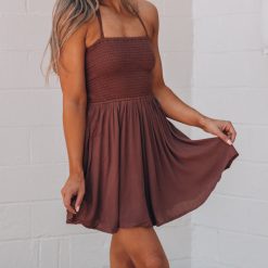 Southern Alternative Clothing Natasha Mini Dress (Brown)
