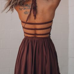 Southern Alternative Clothing Natasha Mini Dress (Brown)