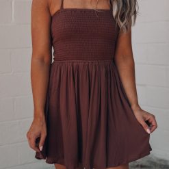 Southern Alternative Clothing Natasha Mini Dress (Brown)
