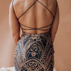 Southern Alternative Clothing Cheers To The Night Sequin Mini Dress (Navy/Gold) 4 Southern Alternative Clothing Cheers To The Night Sequin Mini Dress (Navy/Gold)