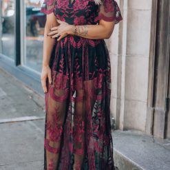 Southern Alternative Canyon Lace Romper Dress (Black)