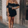 Southern Alternative Viviana Ruffle Romper (Black) Clothing
