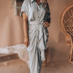 Southern Alternative Clothing Working It Button Down Midi Dress