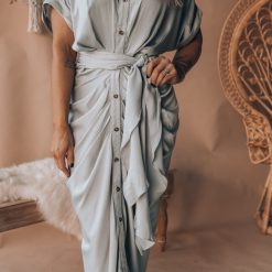 Southern Alternative Clothing Working It Button Down Midi Dress