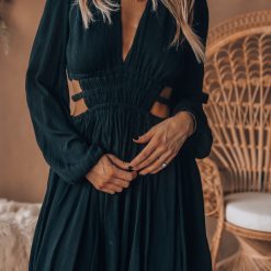 Southern Alternative Clothing Ansley Long Sleeve Mini Dress (Black)