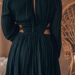 Southern Alternative Clothing Ansley Long Sleeve Mini Dress (Black)