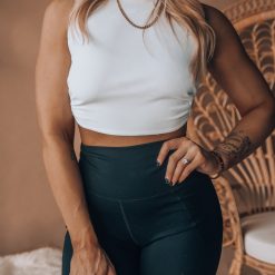 Southern Alternative Blouses + Tops Bexley Ribbed Cutout Crop Top (Off White)