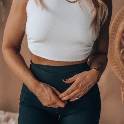 Southern Alternative Blouses + Tops Bexley Ribbed Cutout Crop Top (Off White)