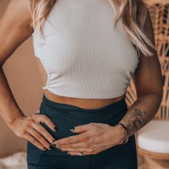 Southern Alternative Clothing Bexley Ribbed Cutout Crop Top (Taupe) 2 Southern Alternative Clothing Bexley Ribbed Cutout Crop Top (Taupe)