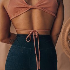 Southern Alternative Clothing Bexley Ribbed Cutout Crop Top (Peach)