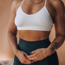 Southern Alternative Lotus Mesh Back Bralette (White) Clothing