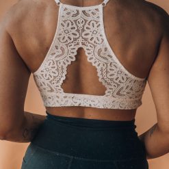 Southern Alternative My Girl Halter Lace Bralette (Ivory) Clothing