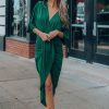 Southern Alternative Jessee Ruched Dress (Emerald) Dresses