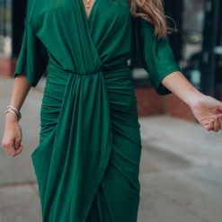 Southern Alternative Jessee Ruched Dress (Emerald) Dresses 2 Southern Alternative Jessee Ruched Dress (Emerald) Dresses