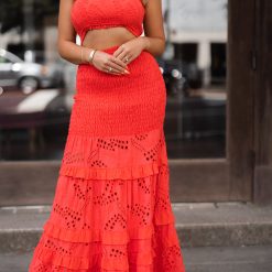 Southern Alternative Clothing Salinas Smocked Skirt Set (Coral) 5 Southern Alternative Clothing Salinas Smocked Skirt Set (Coral)